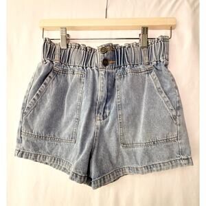 Lex Brown Curated Collection Paperbag Denim Shorts High Waisted - small